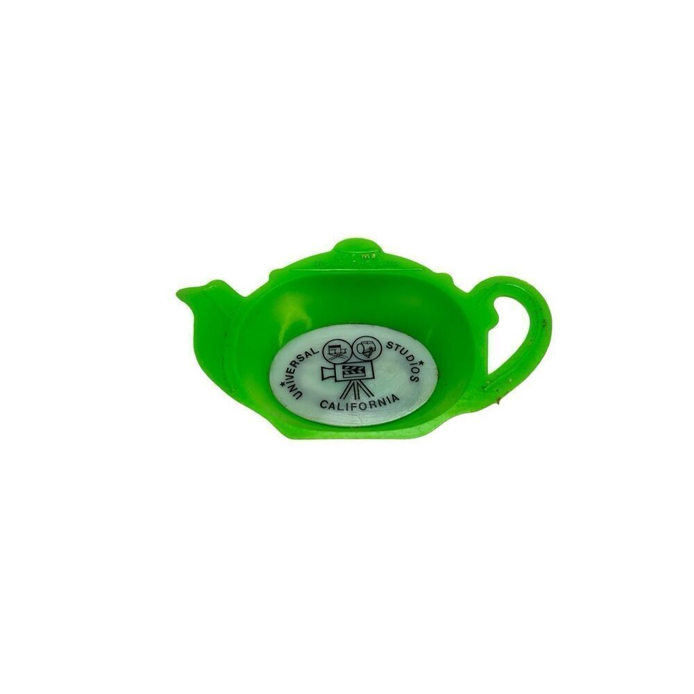 Universal Studios California Tea Bag Holder Bright Green Plastic Vintage